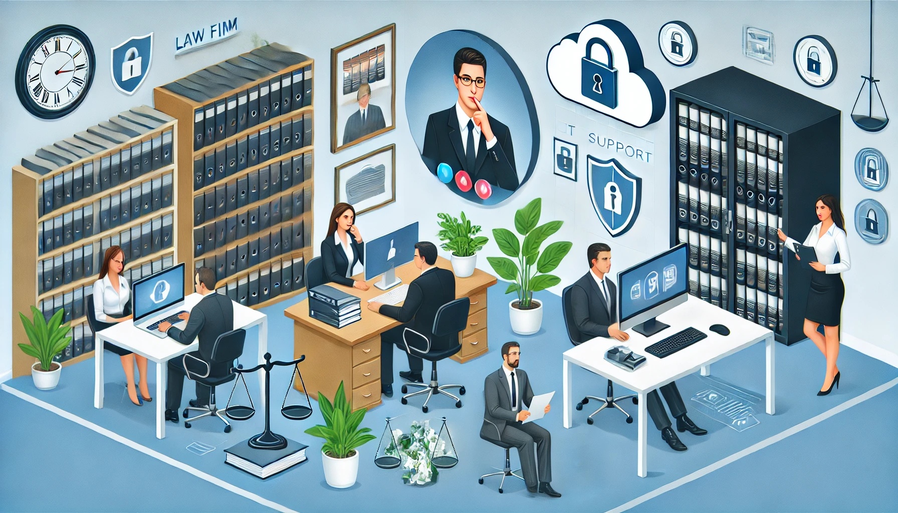 Law firm office with secure technology